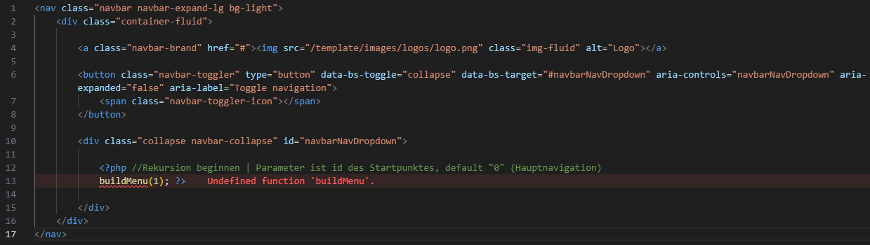 Menu-Bootstrap5 Beispiel